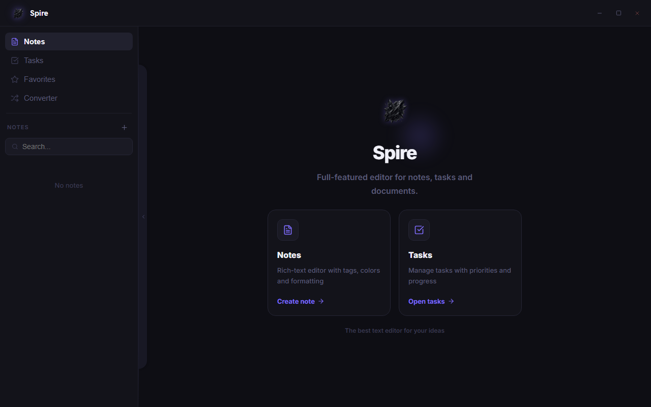 Spire — Notes, tasks and files in one place.